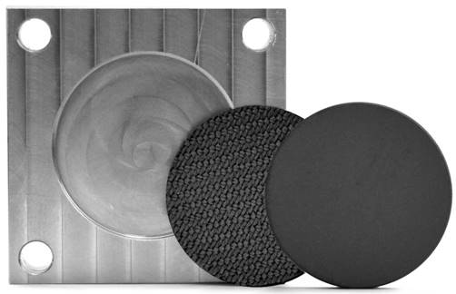 Synthese StarterKit: Edelstahlplatte mit vier Außenbohrungen Synthese StarterKit: Edelstahlplatte mit vier Außenbohrungen