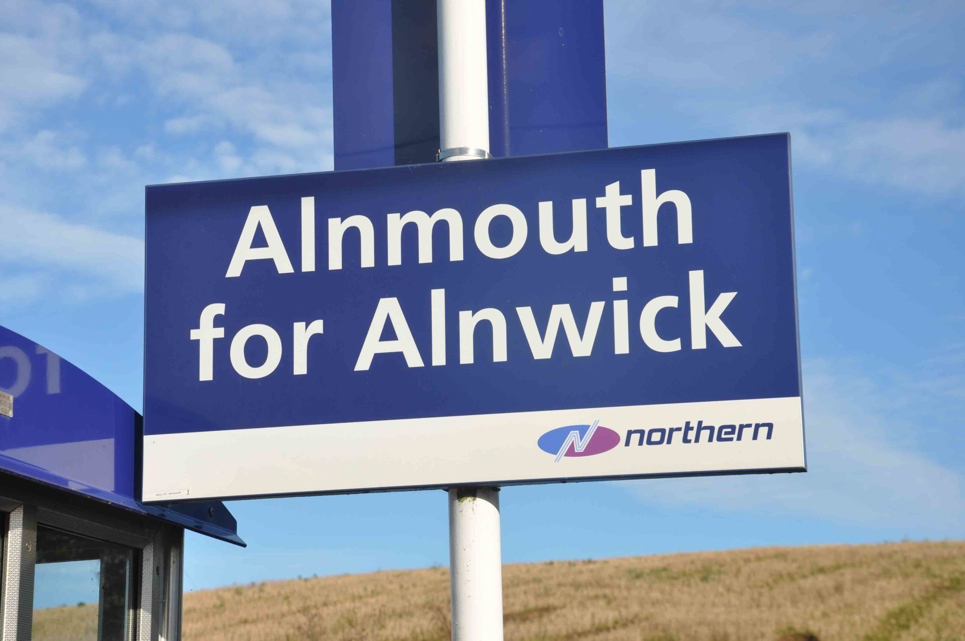 Alnmouth railway station sign