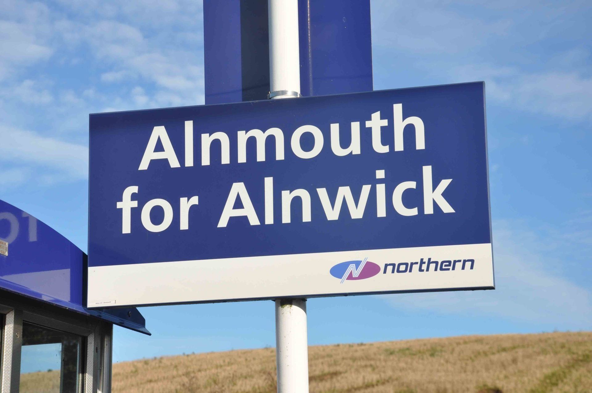 Alnmouth railway station sign Alnmouth railway station sign