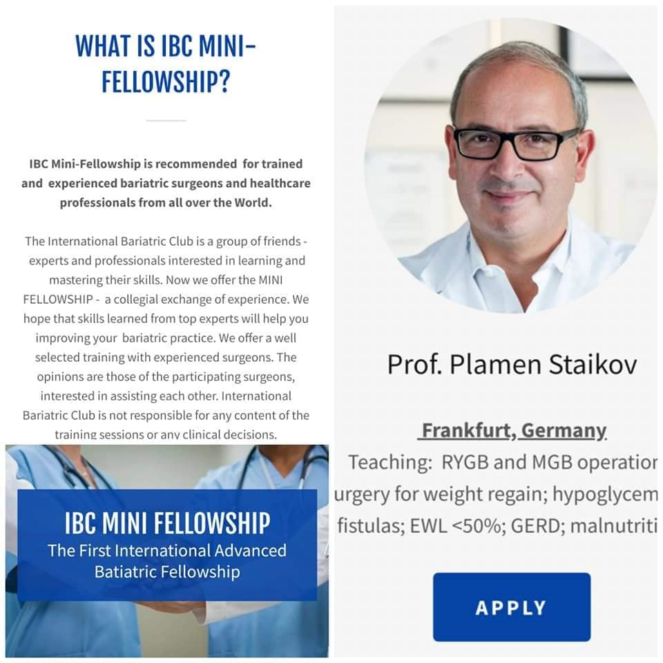 Mini fellowship Bariatic Prof. Staikov IBC Oxford
