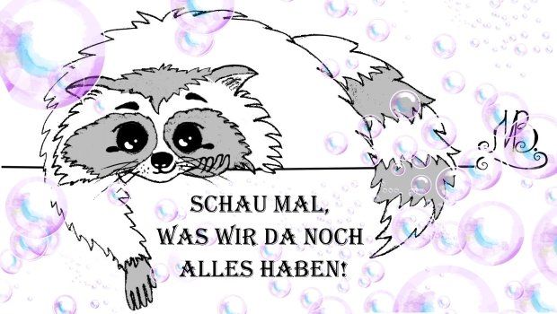 ein süsser niedlicher Waschbär Björn fröhlich und glücklich