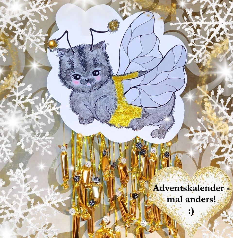 Adventskalender in Form einer fliegenden Katze, Katzenhummel, Borealis