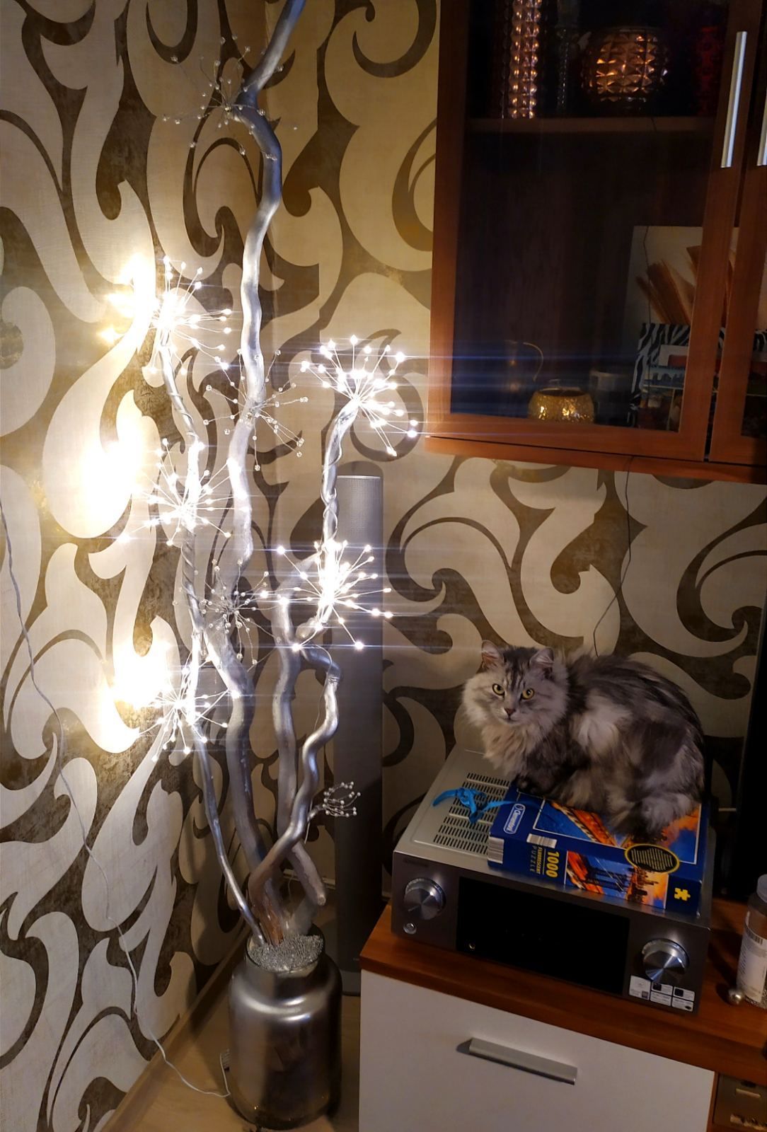 Lichtobjekt, Girlande, Katze, Basteln