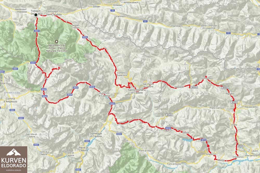 Motorradtour in den Sextner Dolomiten