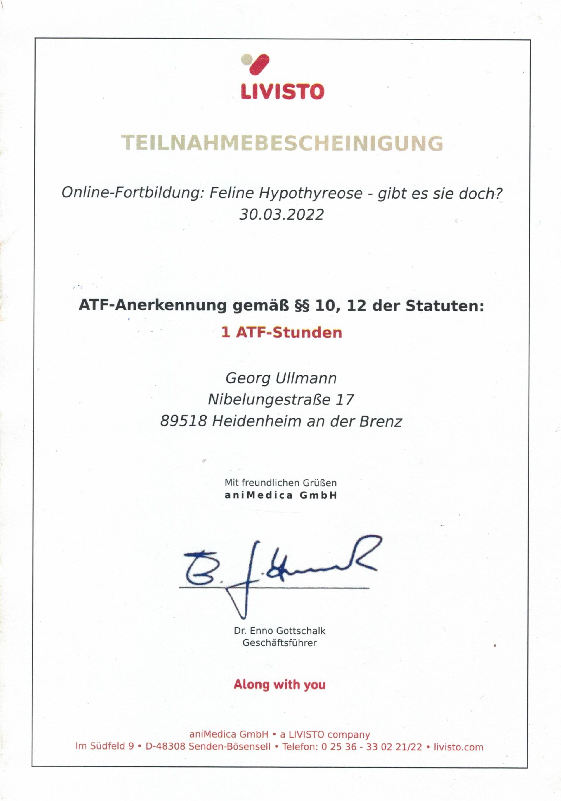 Fortbildung  :  Feline	Hypothyreose	-	gibt	es sie doch?