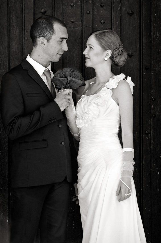 Photo de mariage n&b prise par Thierry Aguiar photographe mariage à Bordeaux.