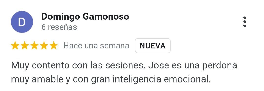 Opinión de Domingo de psicólogo en Google my business