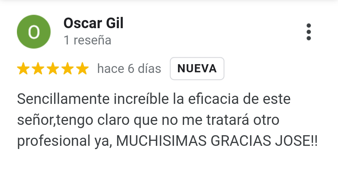 Opinión de Óscar de psicólogo en Castellón en Google my business