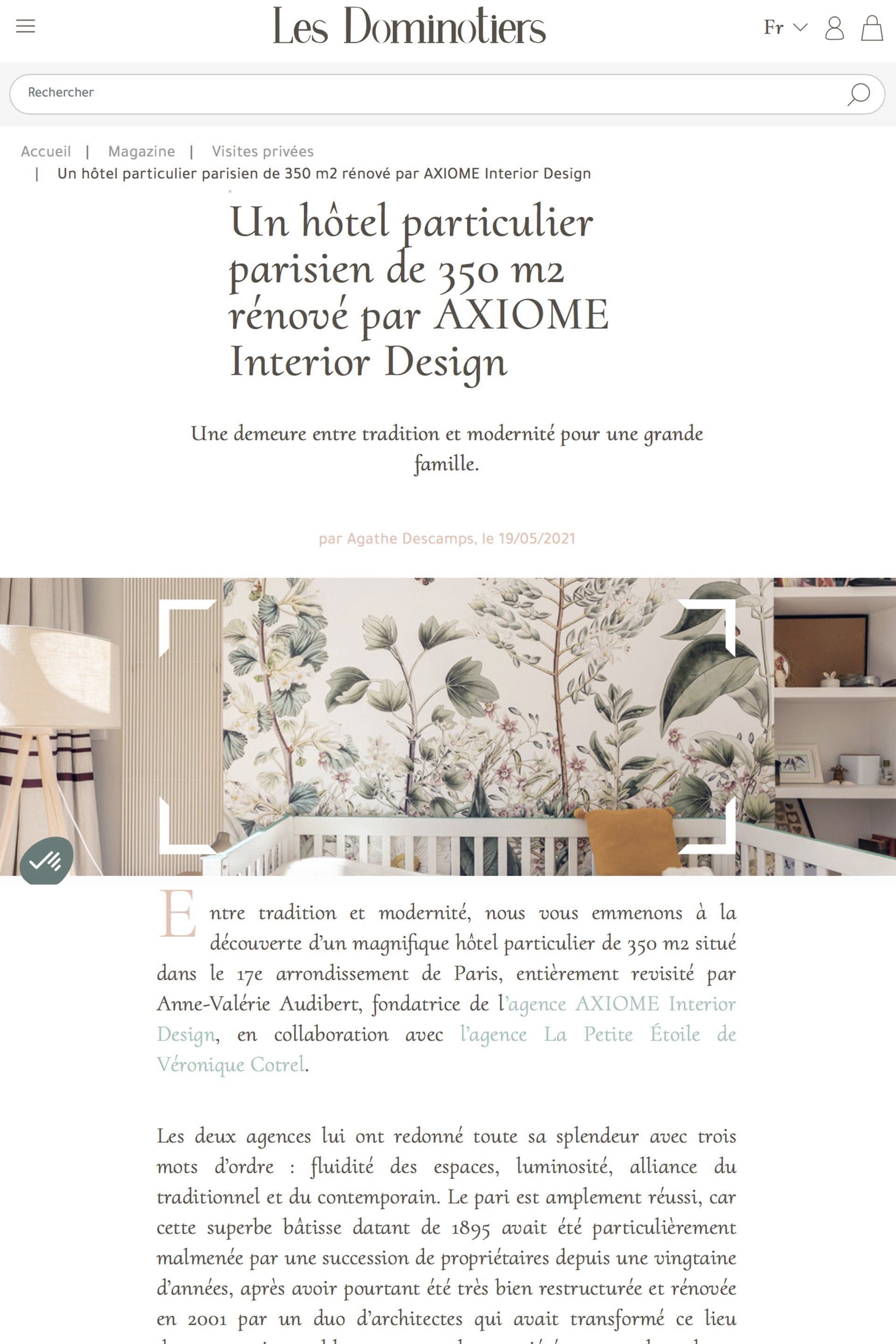 AXIOME Interior Design - Les Dominotiers - Mai 2021
