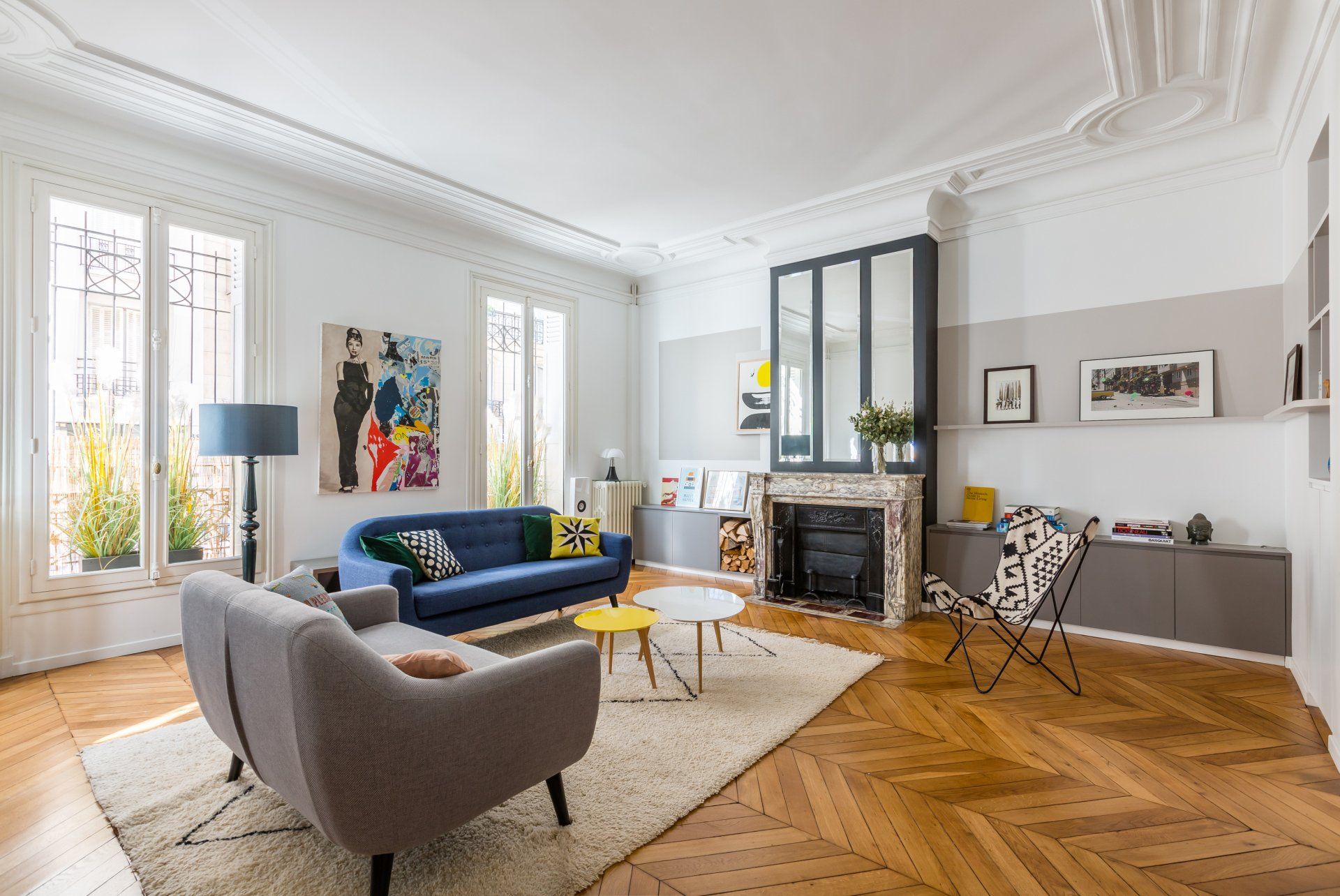 AXIOME Interior Design, architecte d'intérieur Paris, appartement haussmannien, séjour