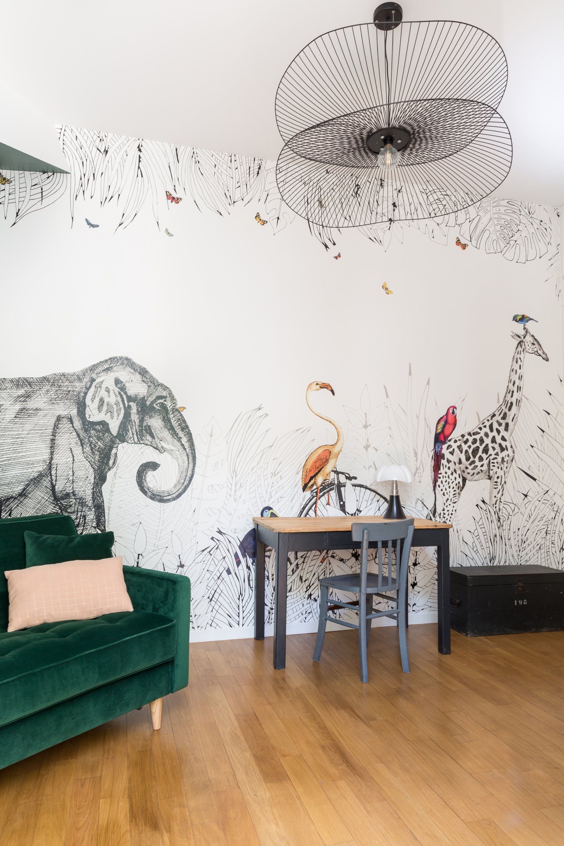 AXIOME Interior Design, architecte d'intérieur Paris, appartement haussmannien, bureau, family room, metrozoo