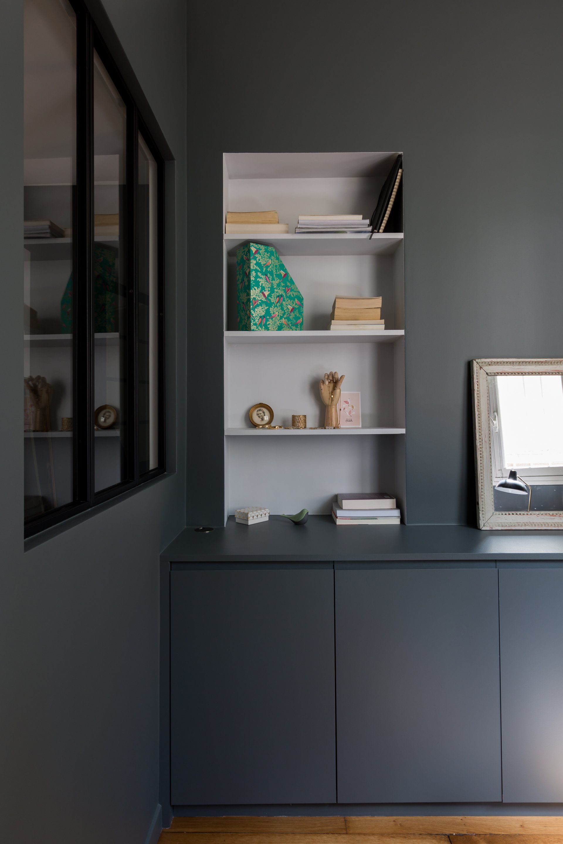 AXIOME Interior Design, architecte d'intérieur Paris, appartement haussmannien, bureau sur mesure, verrière