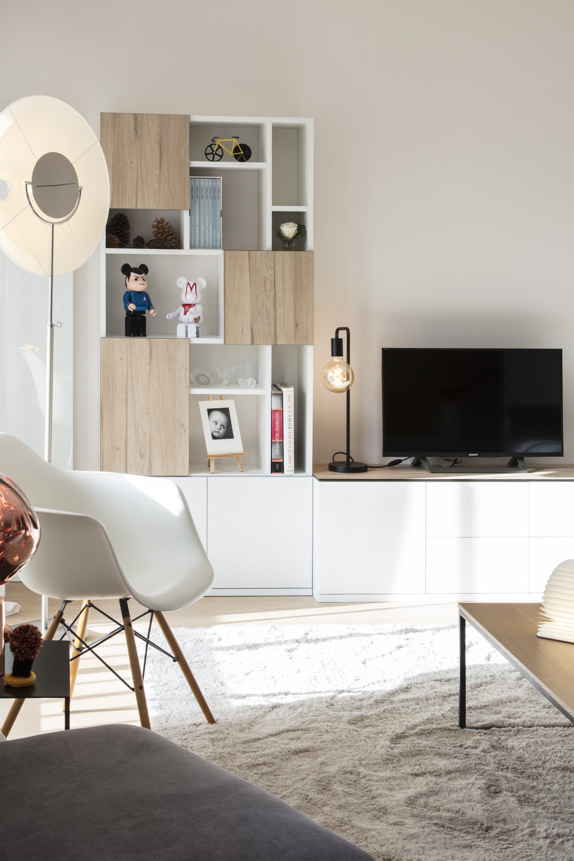 AXIOME Interior Design - VILLIERS - Appartement 140m2 - bureau bibliothèque sur mesure