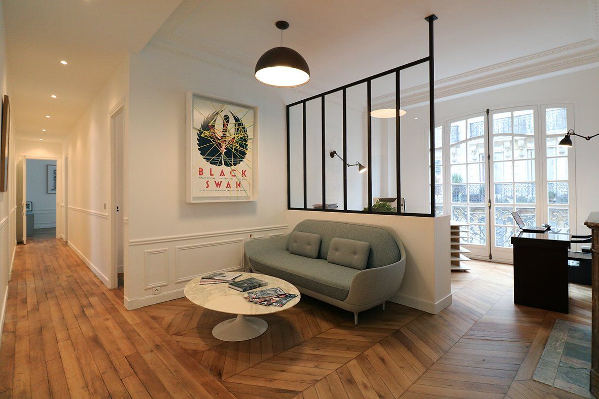 AXIOME Interior Design, architecte d'intérieur Paris, architecte intérieur paris, appartement haussmannienn, cabinet d'avocats, verrière