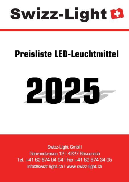 Swizz-Light Leuchtmittel Preisliste 2025, Lampen, Leuchten
