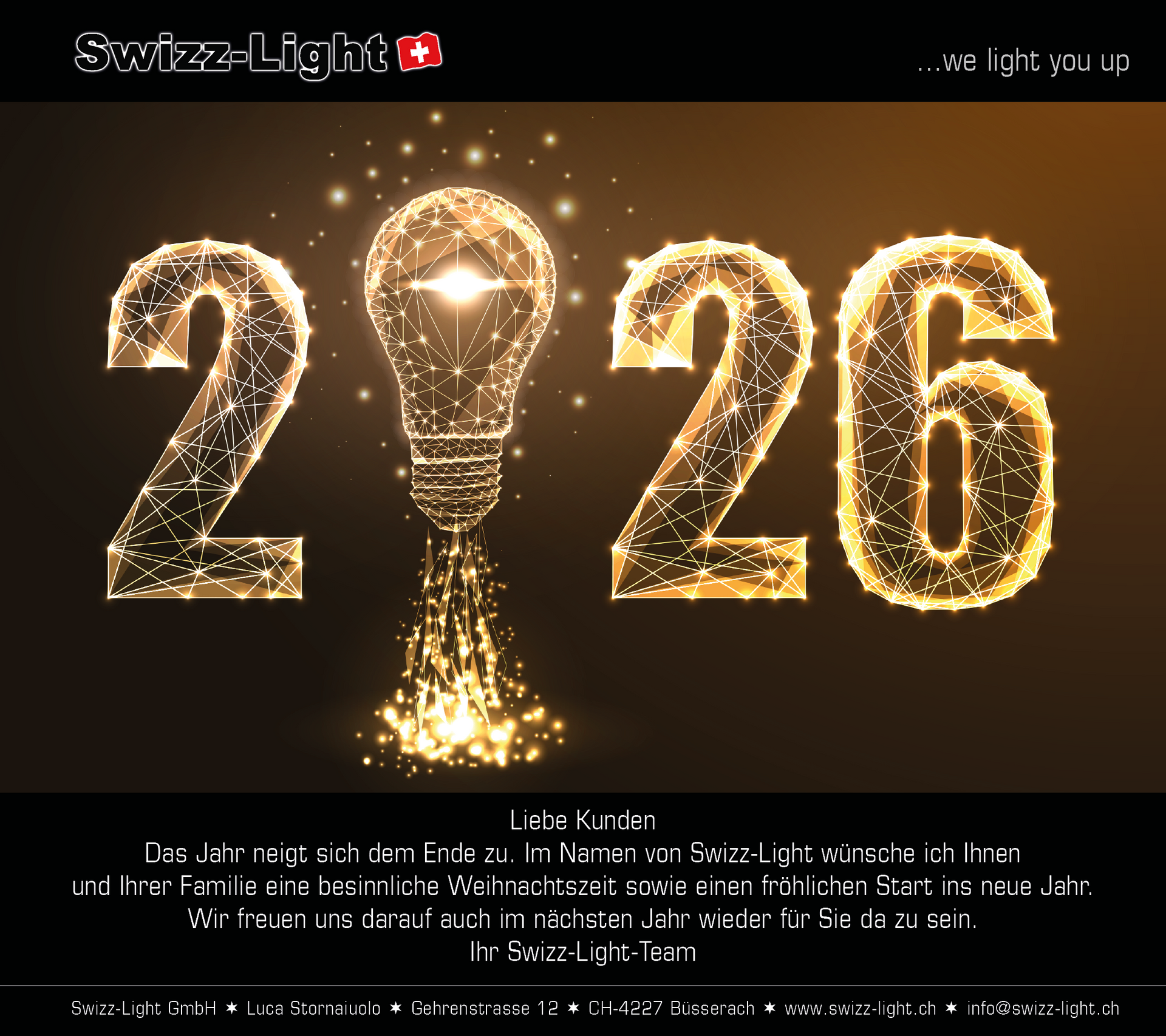 Zum Bestellformular Swizz-Light wünscht schöne Weihnachten & ein gutes neues Jahr!