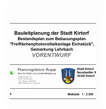 Bestandskarte zum Bebauungsplan