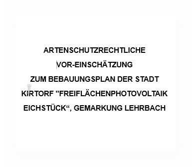 Artenschutzrechtl. Vor-Einschätzung