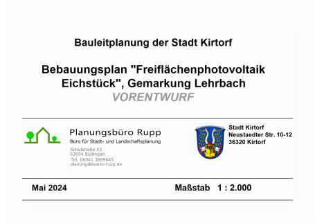 B-Plan Eichstück Vorentwurf