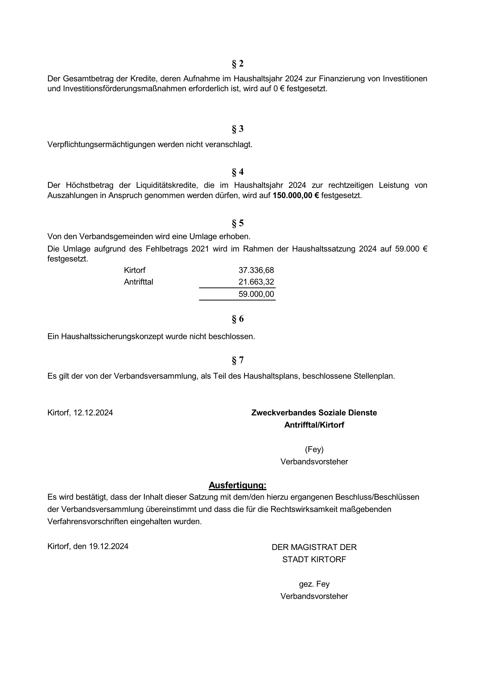 Haushaltssatzung ZSD 2024 Seite 2