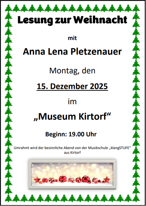Lesung zur Weihnacht Museum