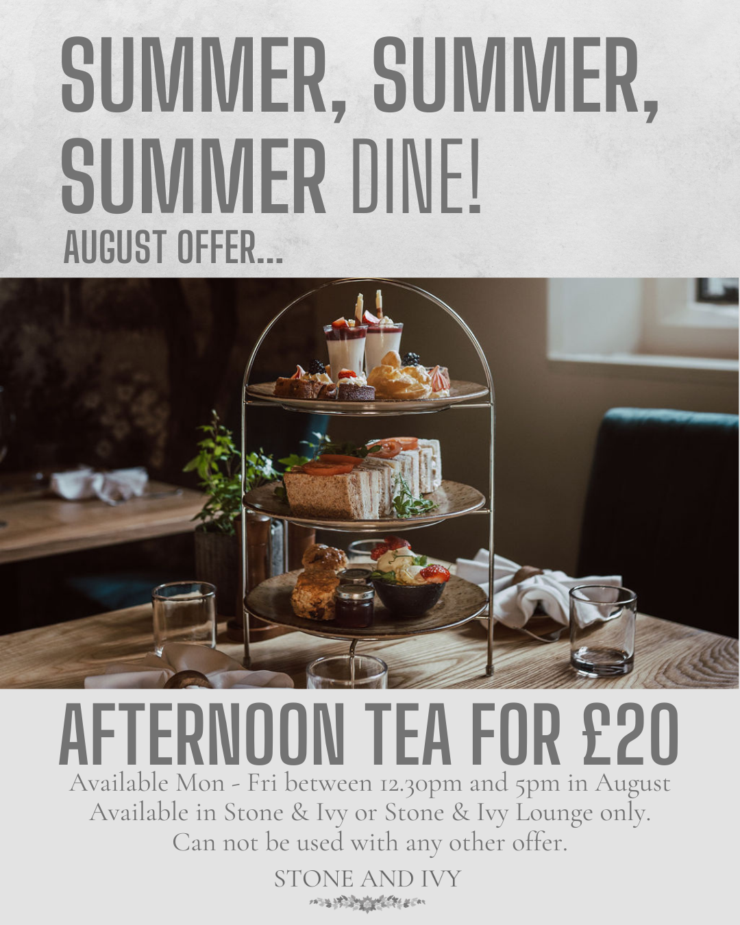 Afternoon Tea in Warwickshire, near Leicestershire border.