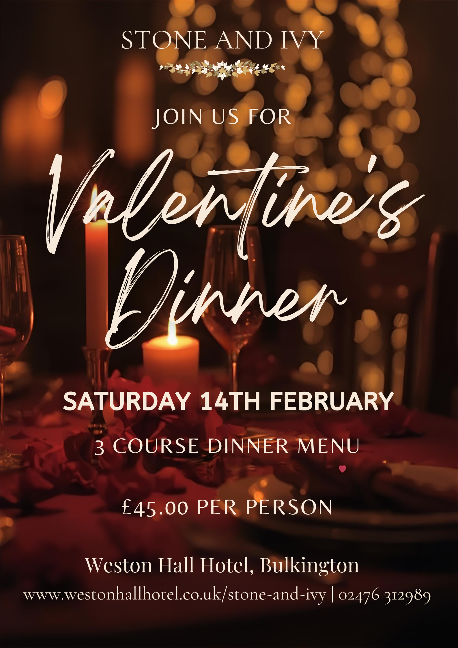 Stone & Ivy Restaurant near Nuneaton & Coventry, Warwickshire. British Cuisine.