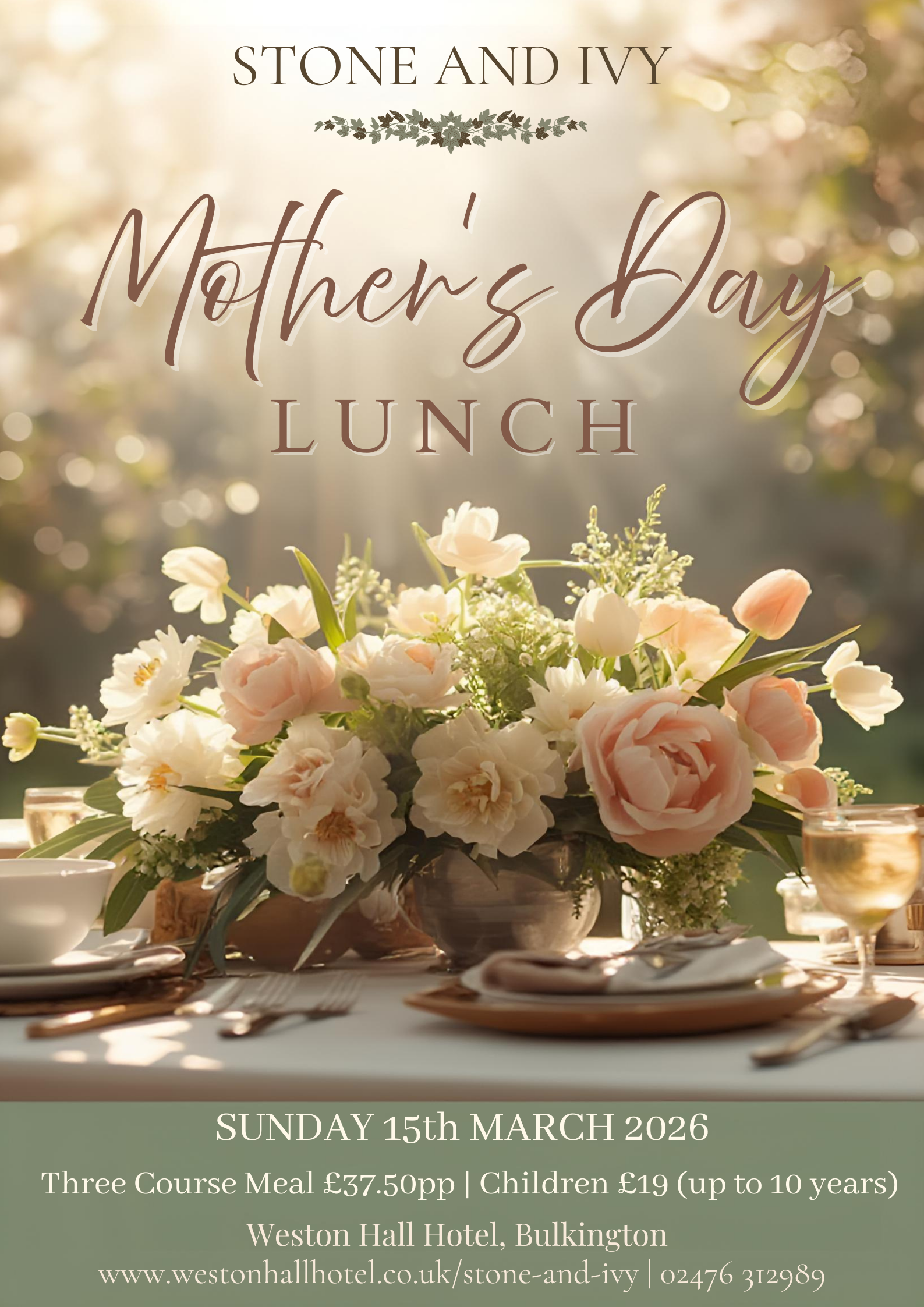 Stone & Ivy Restaurant near Nuneaton & Coventry, Warwickshire. British Cuisine.