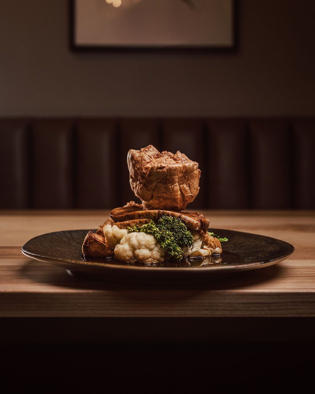 Sunday Lunch in Stone & Ivy Restaurant in Warwickshire near Leicestershire border, British cuisine.