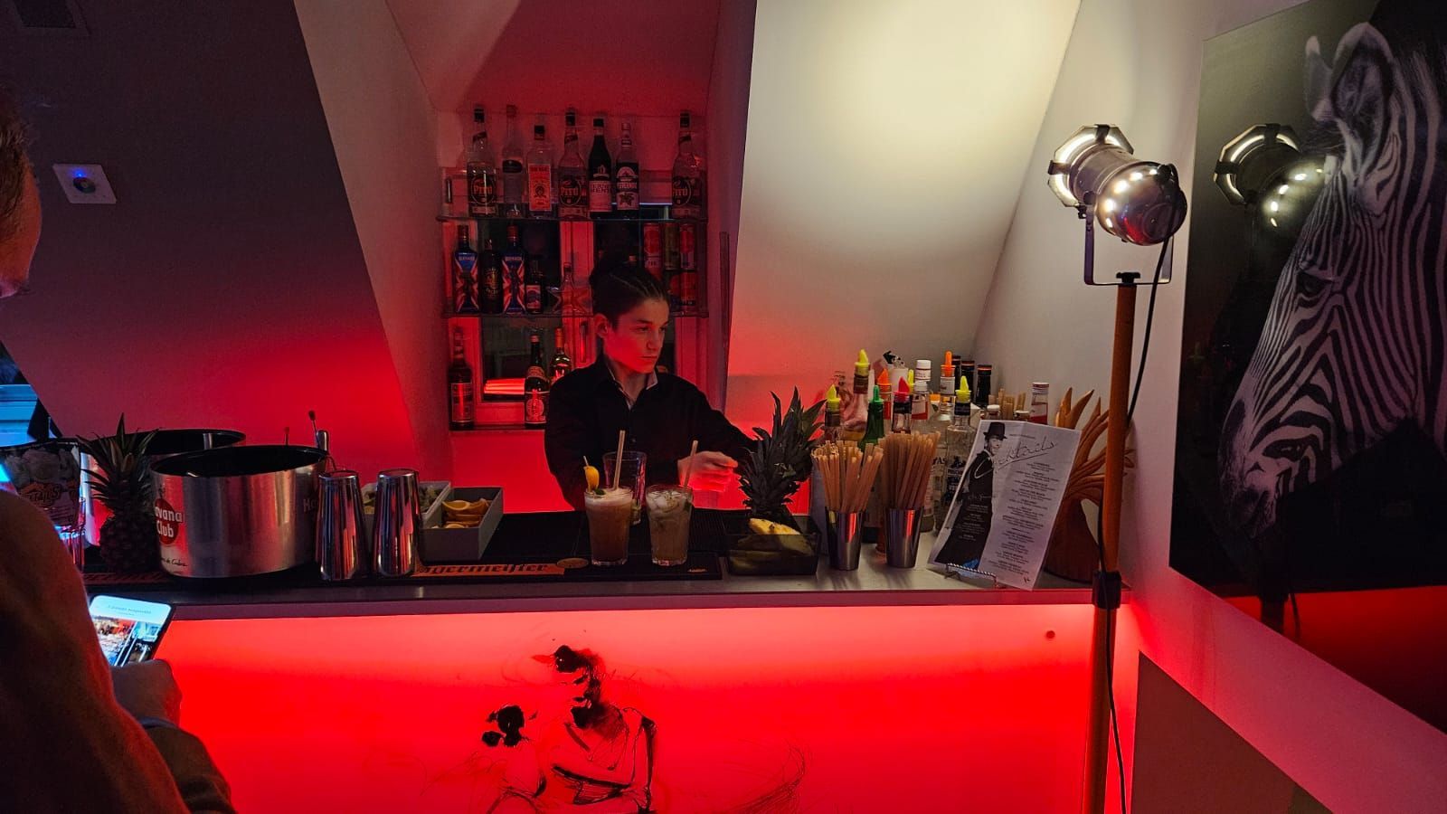 Theke im Wohnzimmer