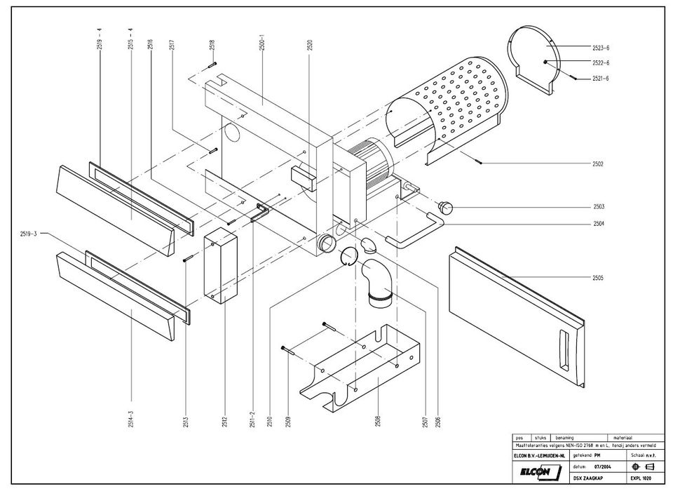 VUE ECLATEE SCIE A PANNEAUX VERTICALE ELCON VUE ECLATEE SCIE A PANNEAUX VERTICALE ELCON