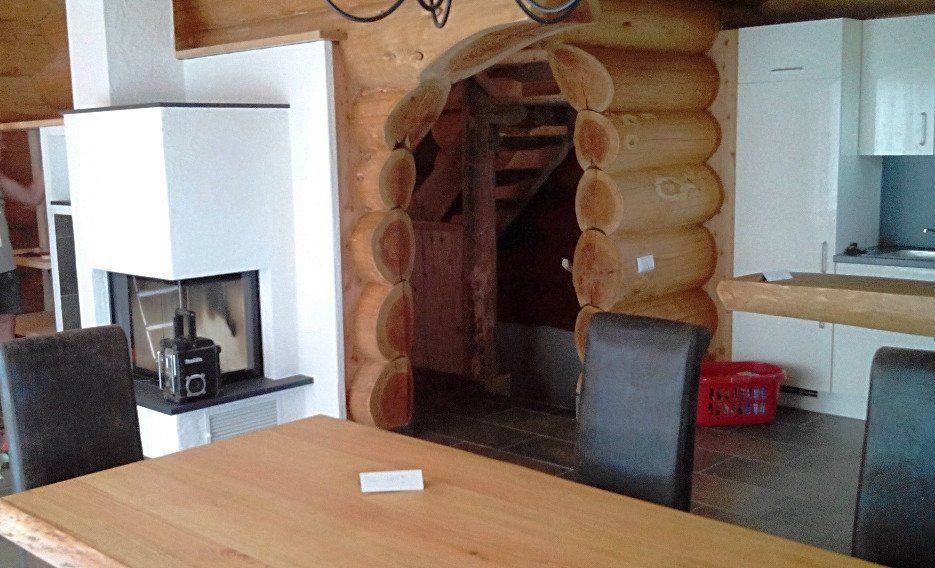 Innenansicht Wohnzimmer Blockhaus