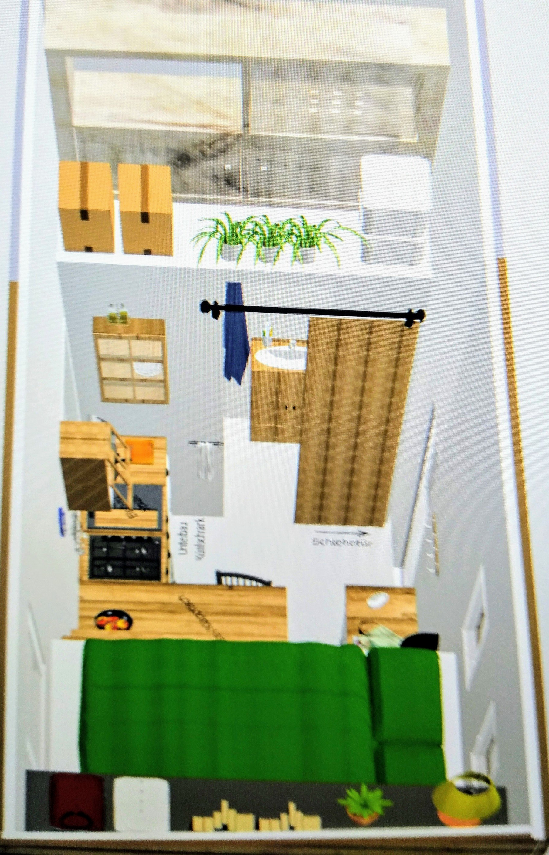 CAD, Luftansicht Innenraum + Loft +Stauraum