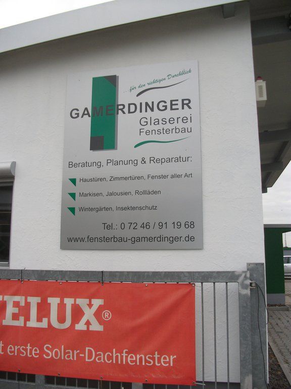Hallenbeschilderung für die Firma Gamerdinger in Malsch.