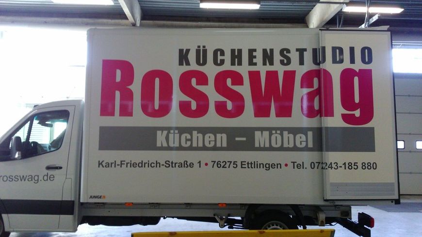 LKW Beschriftung für unseren Kunden Küchen Rosswag in Ettlingen