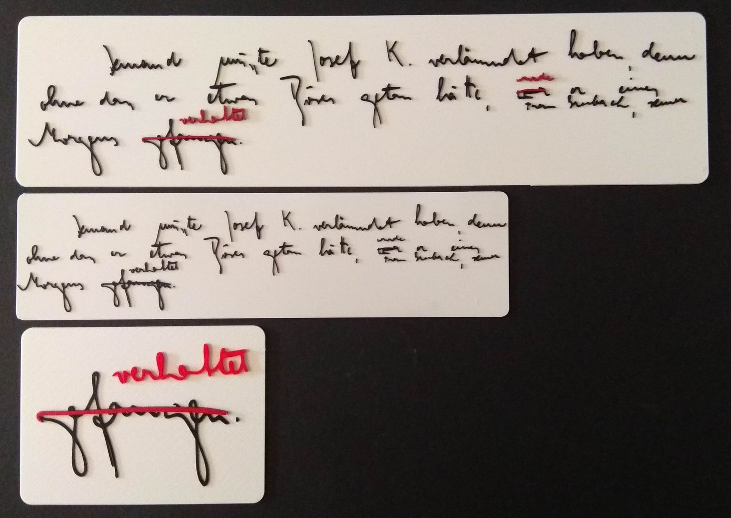 Taktile Handschrift Franz Kafka