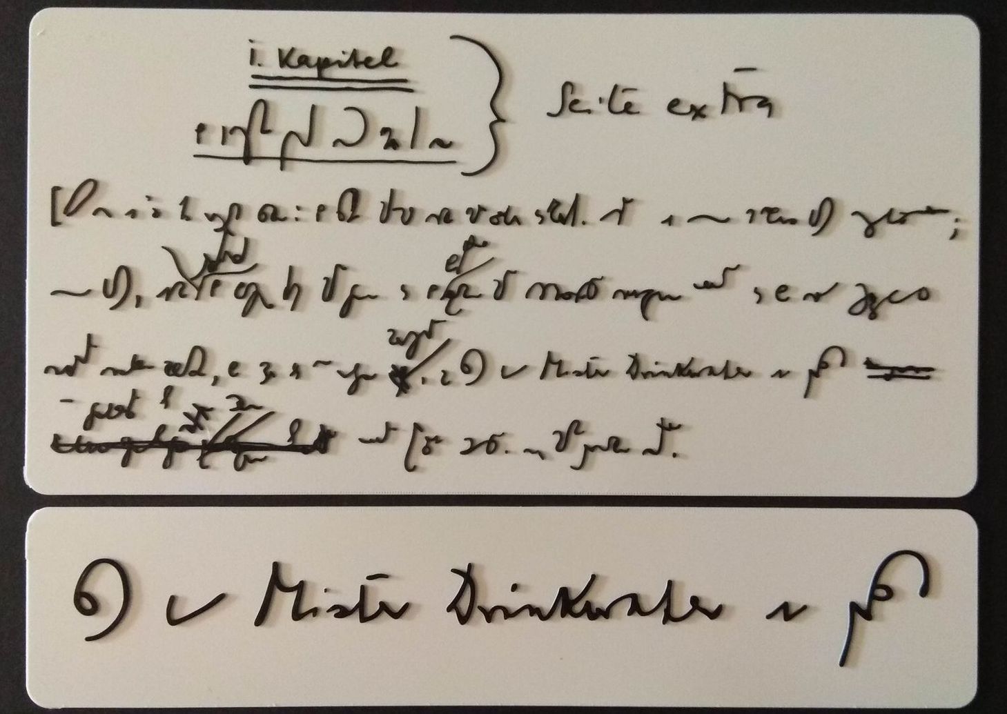 Taktile Handschrift Erich Kästner