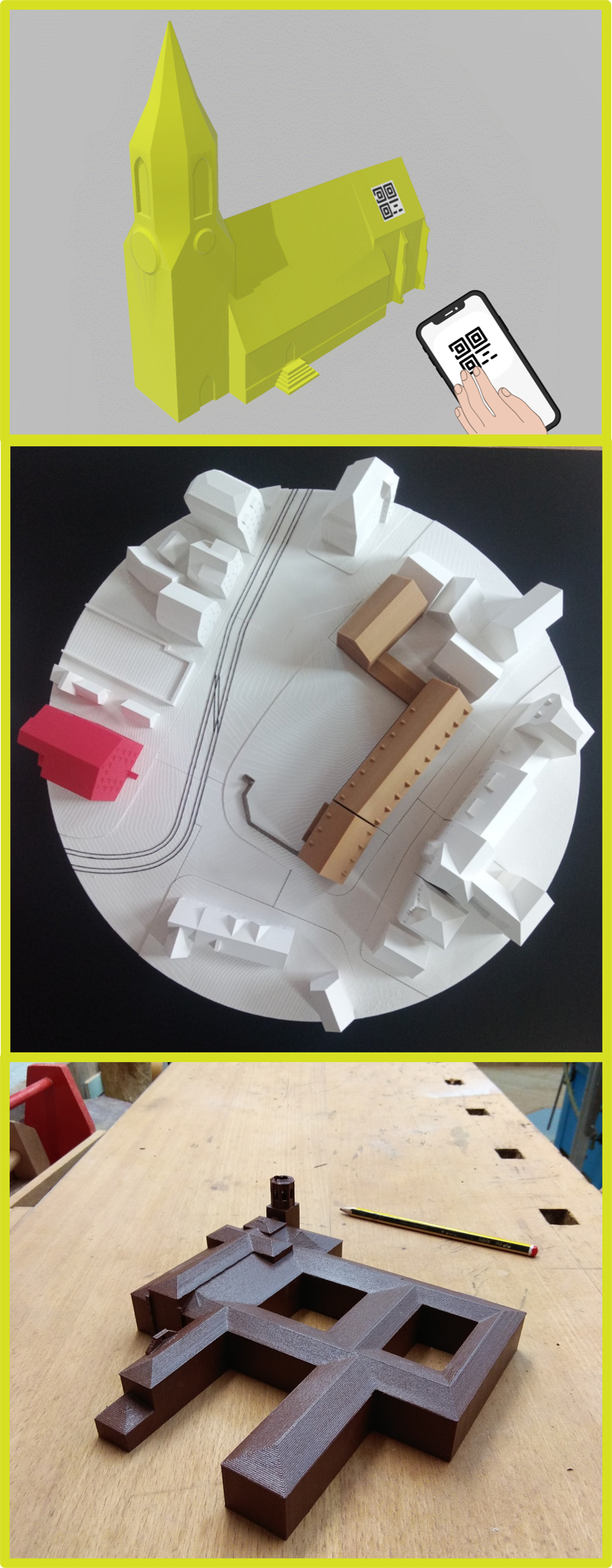 Drei Bilder zu Architektonischen Modellen