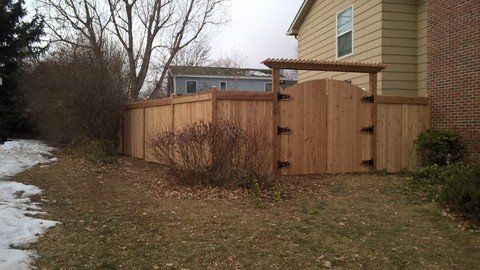 Privacy Wooden Fence Install with Pergola Entry