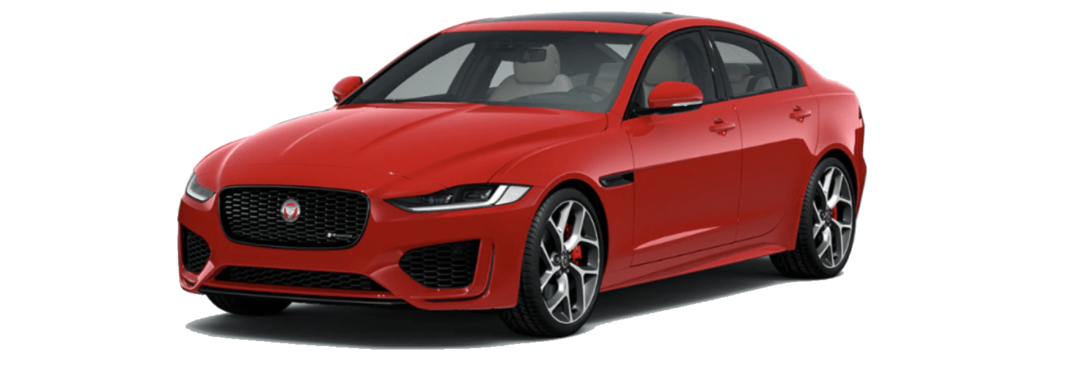 Configurator image of a Jaguar XE finished in Red