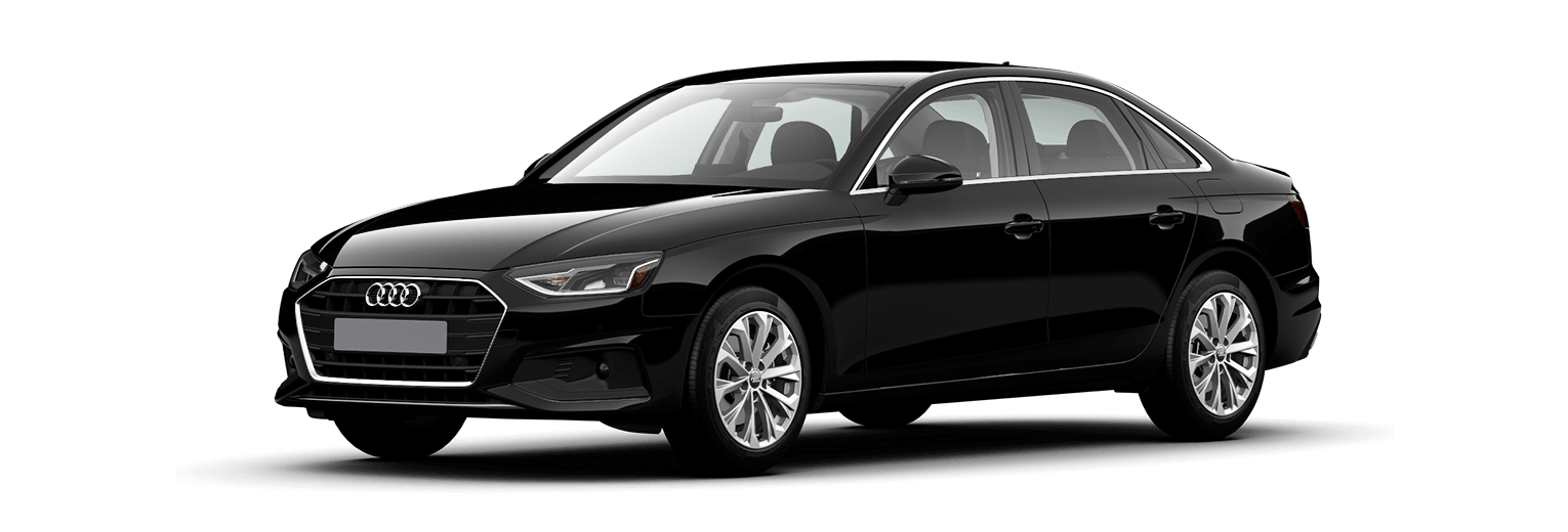 Configurator image of an Audi A4 finished in Black