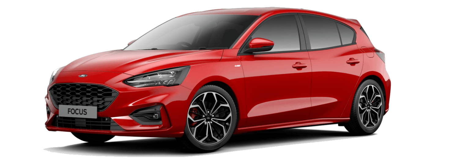 Configurator image of a Ford Focus finished in Red