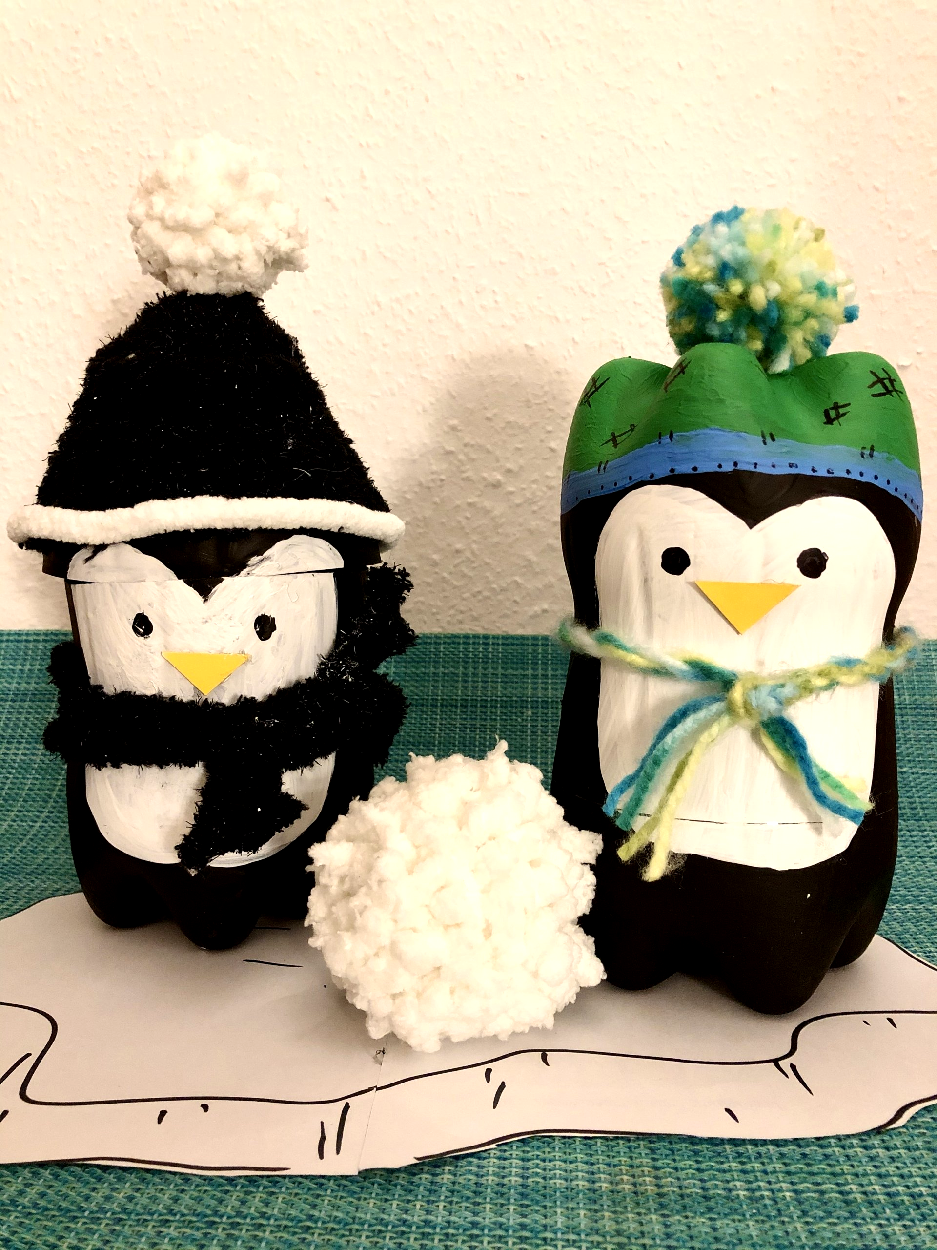 fambinis Nicole Brys basteln Pinguin Winter Kunst querbeet Friedrichsdorf