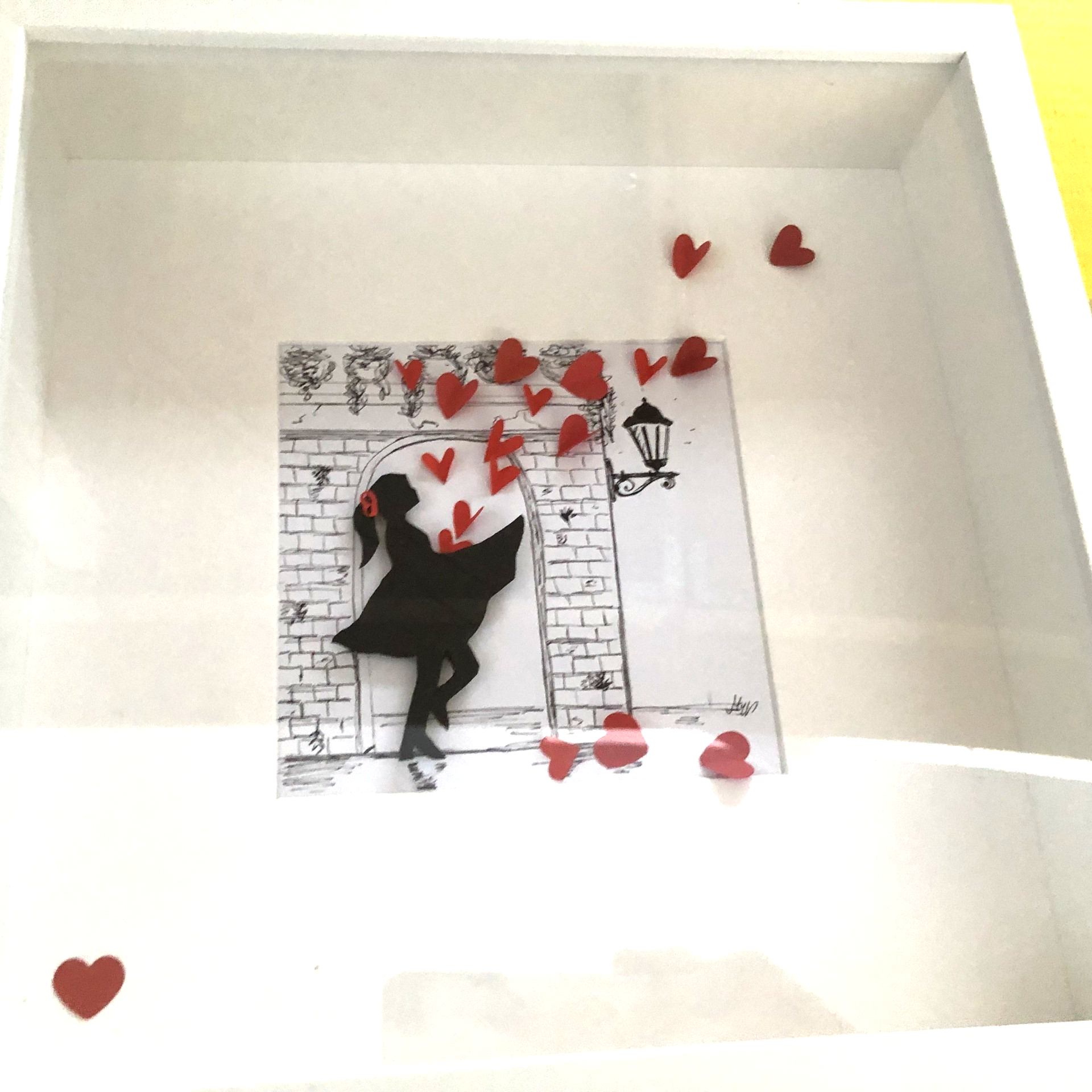 Das große Glück der Liebe, Künstlerpapier, Collage, Herzen