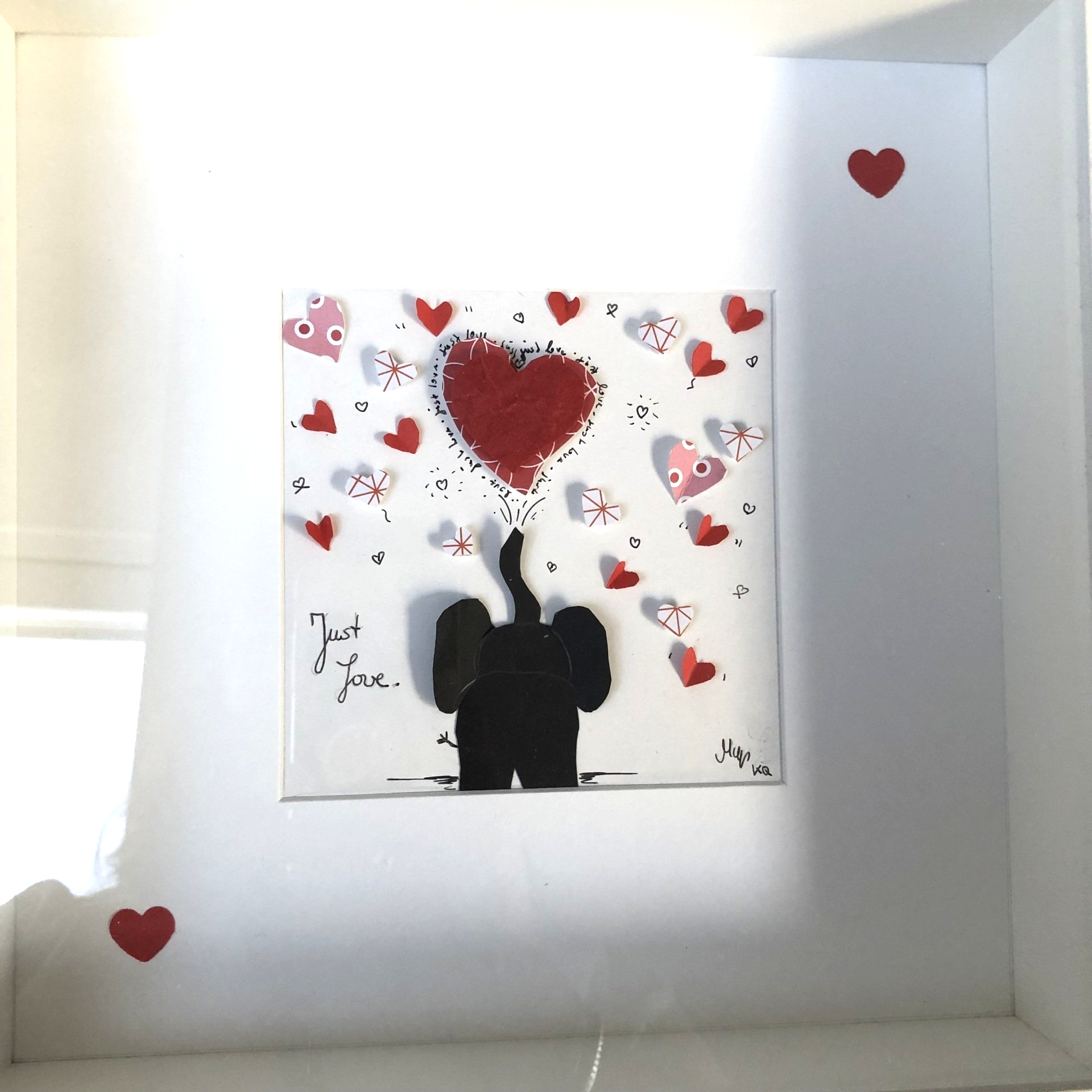 Künstlerpapier, Wir bleiben zusammen, Herzen, Collage