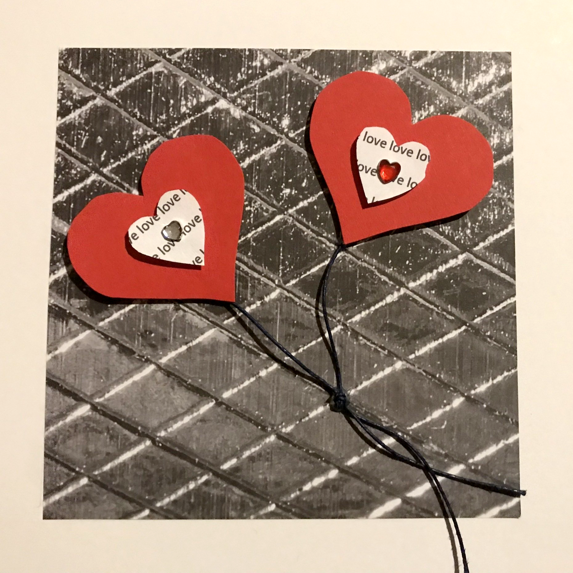 Künstlerpapier, Wir bleiben zusammen, Herzen, Collage