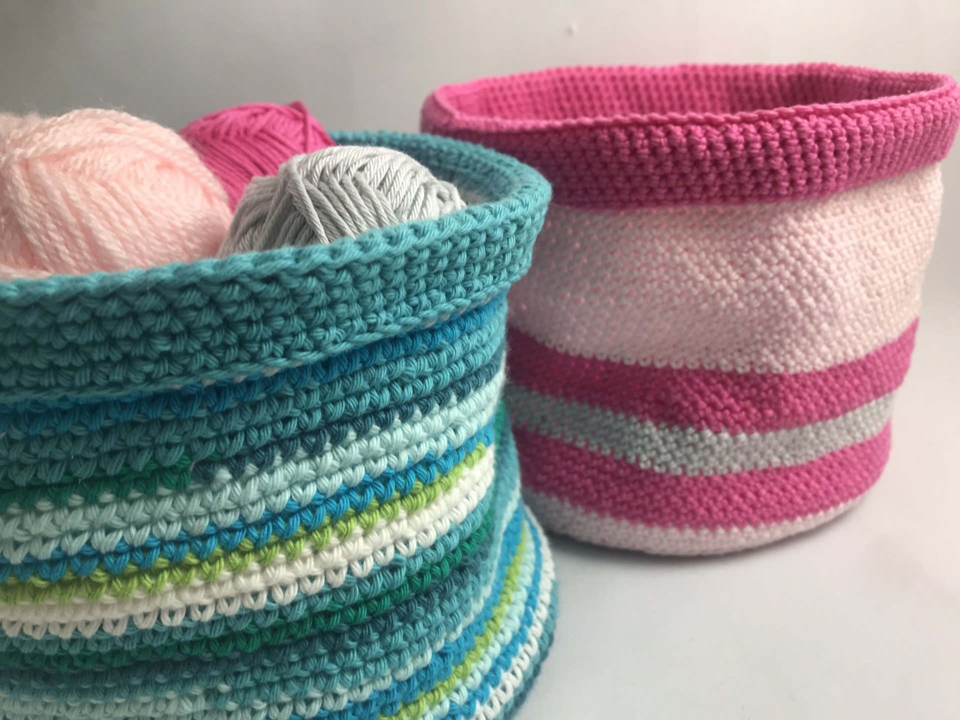 Körbchen Utensilo gehäkelt Häkeln Bad Murmel Handtücher