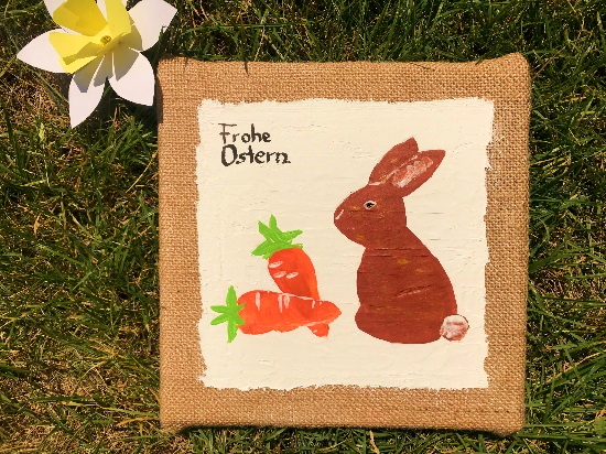 Ostern Hase Leinwand Acryl fambinis Nicole Brys basteln Kunst querbeet Friedrichsdorf