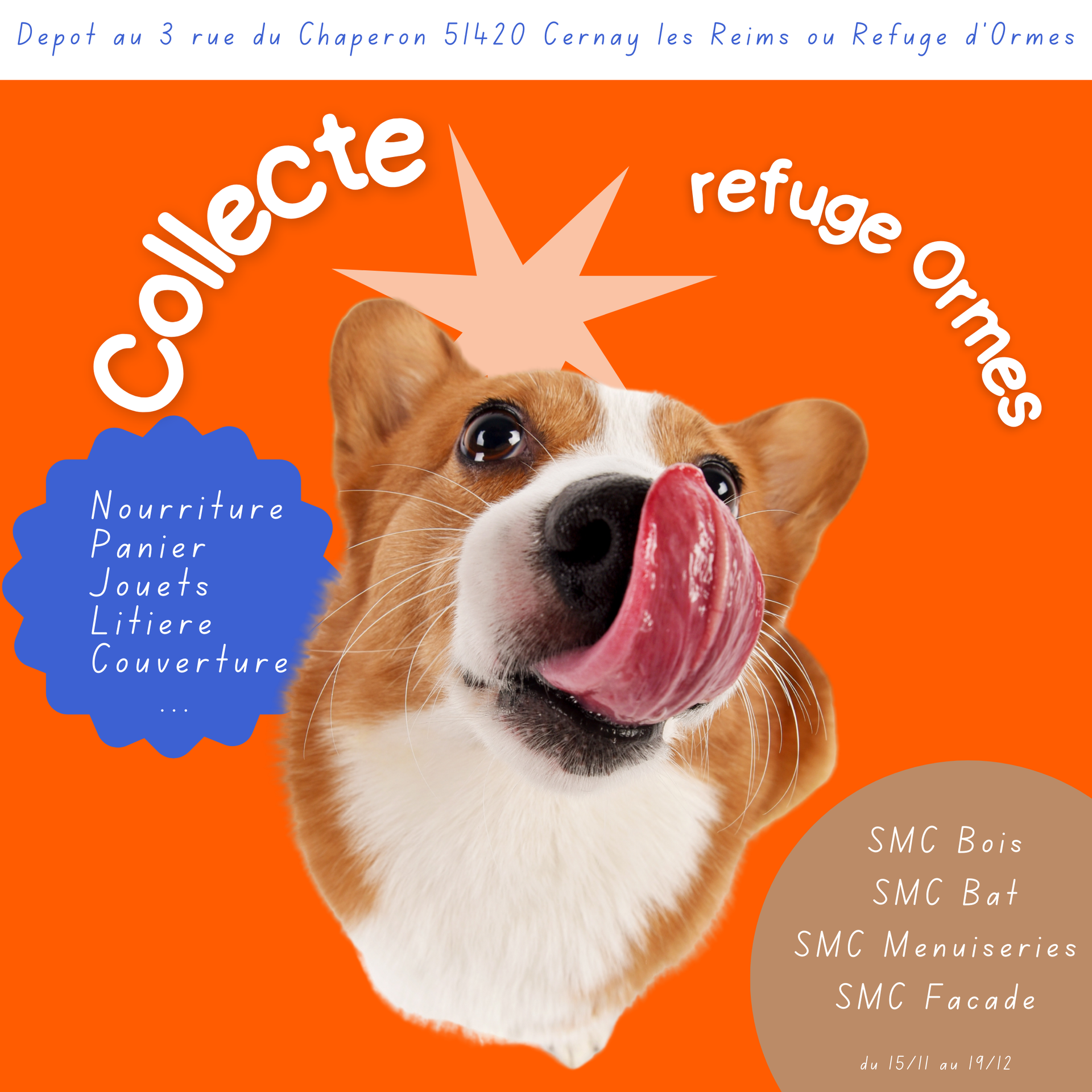 collecte animaux refuge ormes SMC BOIS SMC BAT SMC MENUISERIES SMC FACADE