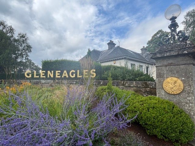 Gleneagles PGA Course clubhouse entrance Scotland luxury golf resort